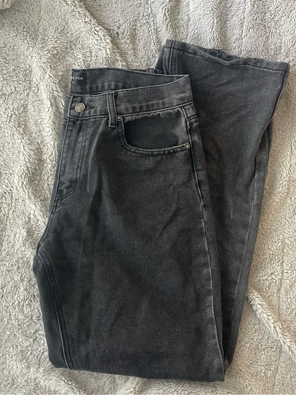White Fox Boutique Black High-Waist Straight Jeans
